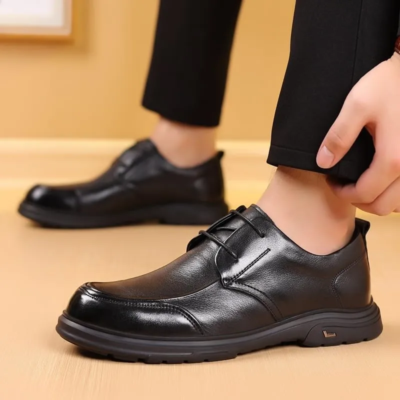 Men's Fashion Wingtip Derby Shoes - Formal Business Dress Oxfords Wedding Prom Party Footwear with Slip-Resistant Rubber Sole