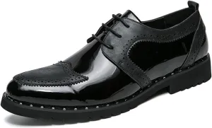 Men's Genuine Leather Low Oxford Lace-Up Anti-Slip Formal Duty Work Shoes Lace-Up Comfortable Non-Slip Dress Sneakers Soft Derby Shoe for Working Driving