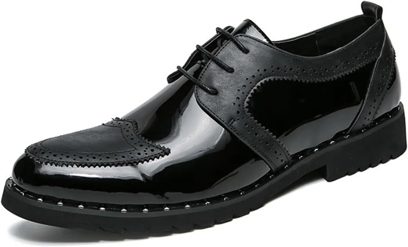 Men's Genuine Leather Low Oxford Lace-Up Anti-Slip Formal Duty Work Shoes Lace-Up Comfortable Non-Slip Dress Sneakers Soft Derby Shoe for Working Driving