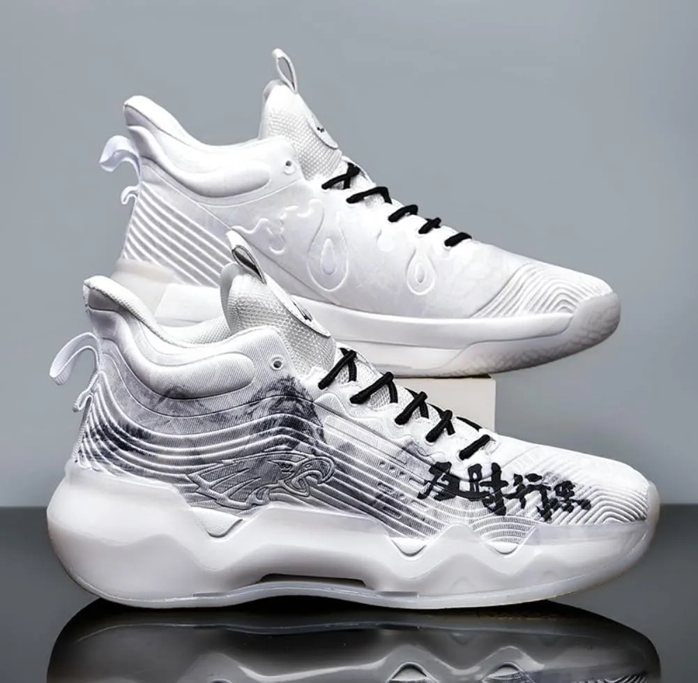 Men's High-Top Basketball Sneakers - Lightweight Athletic Sneakers for Streetball Volleyball & Fitness Training Breathable Non-Slip Sport Shoe for Men Women