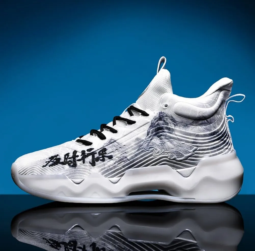 Men's High-Top Basketball Sneakers - Lightweight Athletic Sneakers for Streetball Volleyball & Fitness Training Breathable Non-Slip Sport Shoe for Men Women