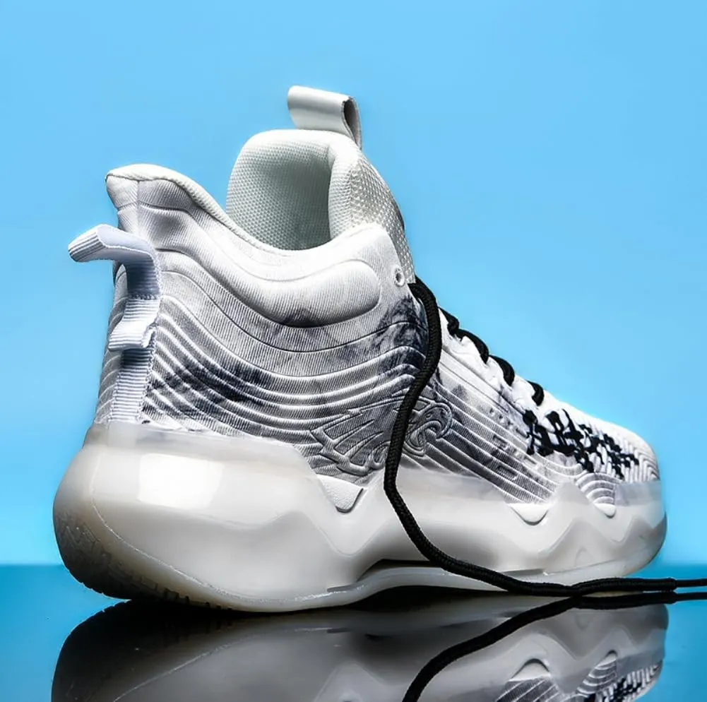 Men's High-Top Basketball Sneakers - Lightweight Athletic Sneakers for Streetball Volleyball & Fitness Training Breathable Non-Slip Sport Shoe for Men Women