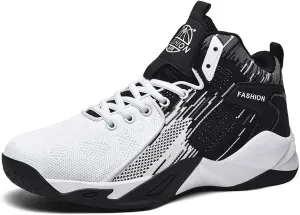 Men's High Top Impact-Absorbing Non-Slip Abrasion-Resistant Basketball Shoes Fashion Running Walking Sneakers Athletic Trainers