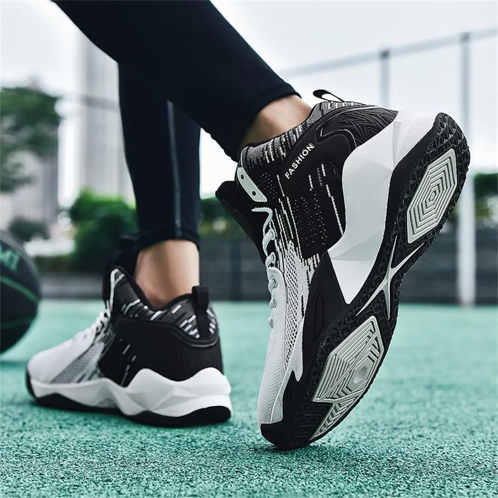Men's High Top Impact-Absorbing Non-Slip Abrasion-Resistant Basketball Shoes Fashion Running Walking Sneakers Athletic Trainers