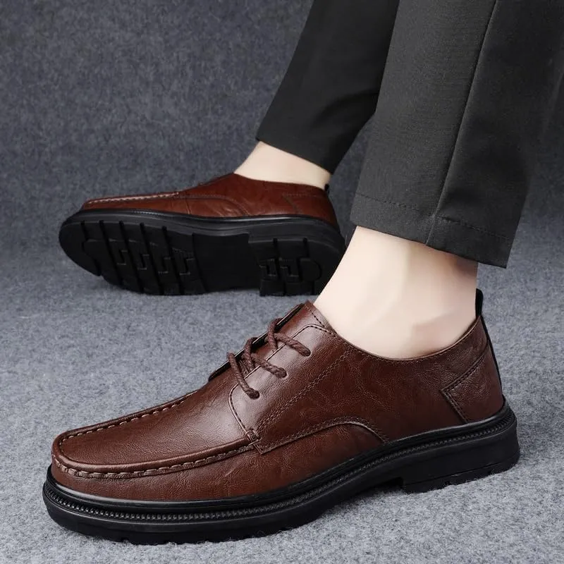 Men's Leather Oxford Dress Shoes Anti-Slip Low Top Non Slip Prom Prom Wedding Breathable Leather Oxford Business Shoes