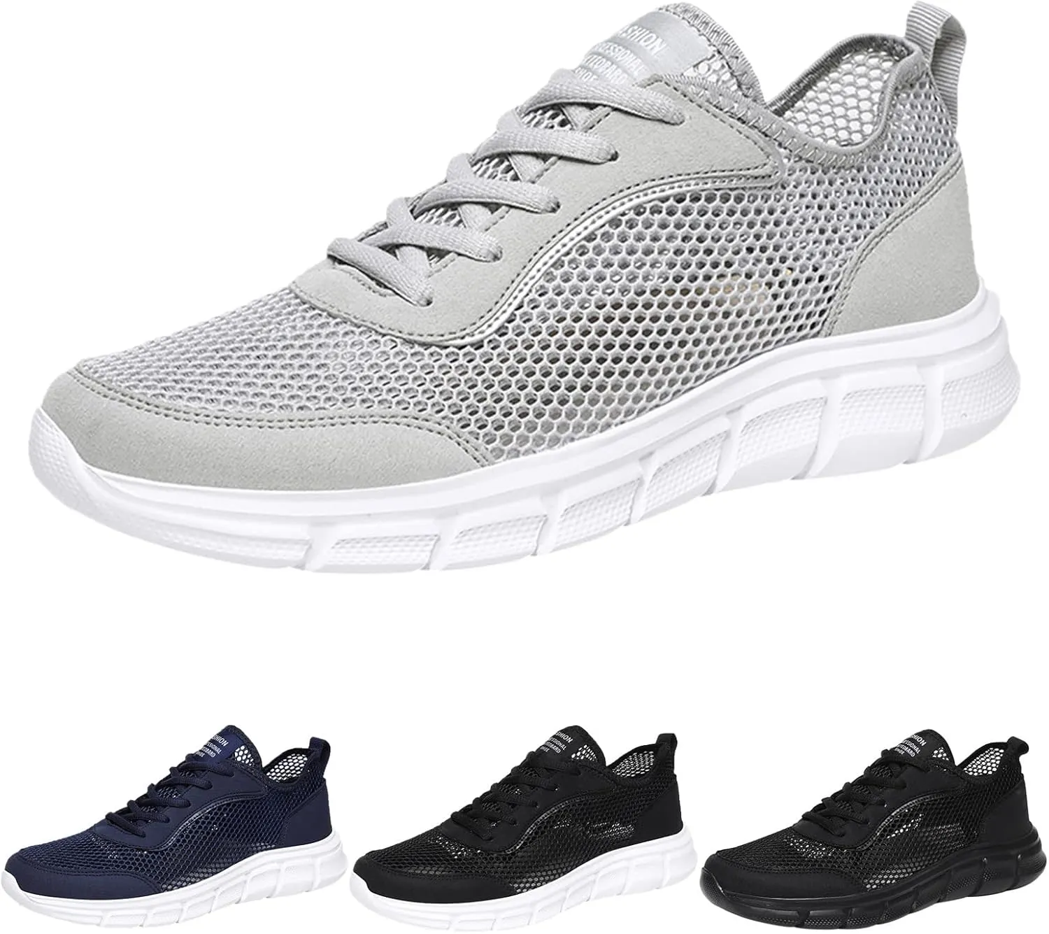 Men's Lightweight Non Slip Barefoot Shoes Comfortable Breathable Lace Up Sneaker Arch Support Plantar Fasciitis