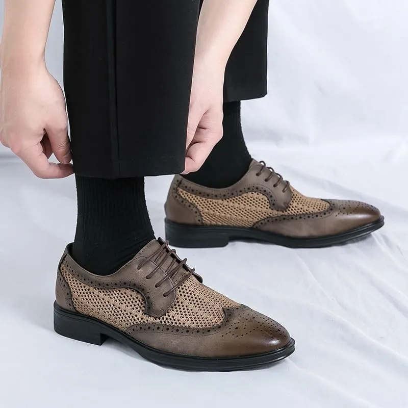 Men's Mesh Oxfords Comfortable Breathable Lightweight Dress Shoes Casual Work Office Comfortable Business Shoes