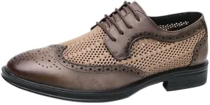 Men's Mesh Oxfords Comfortable Breathable Lightweight Dress Shoes Casual Work Office Comfortable Business Shoes