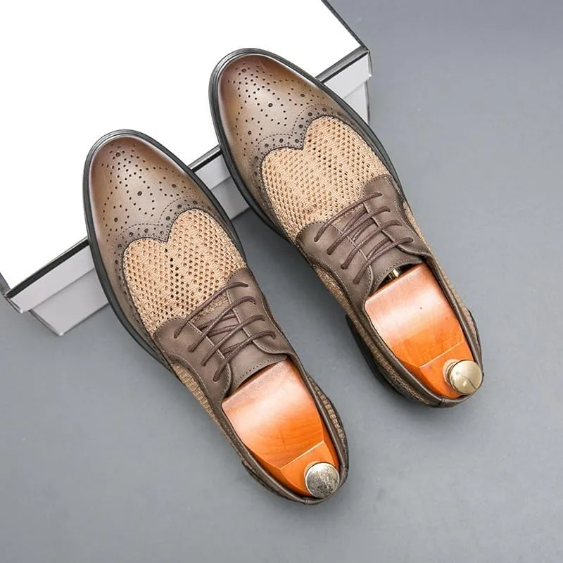 Men's Mesh Oxfords Comfortable Breathable Lightweight Dress Shoes Casual Work Office Comfortable Business Shoes