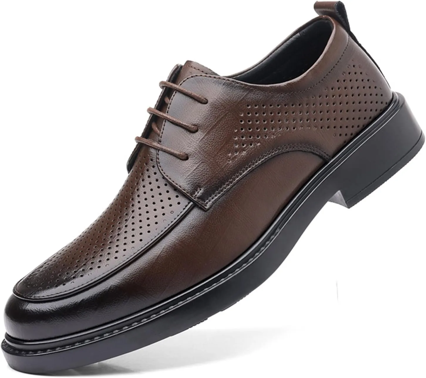 Mens Oxford Shoes Fashion Lace Up Breathable Comfortable Leather Shoes Formal Business Wedding Dress Shoes for Men Casual Work Office Business Shoes
