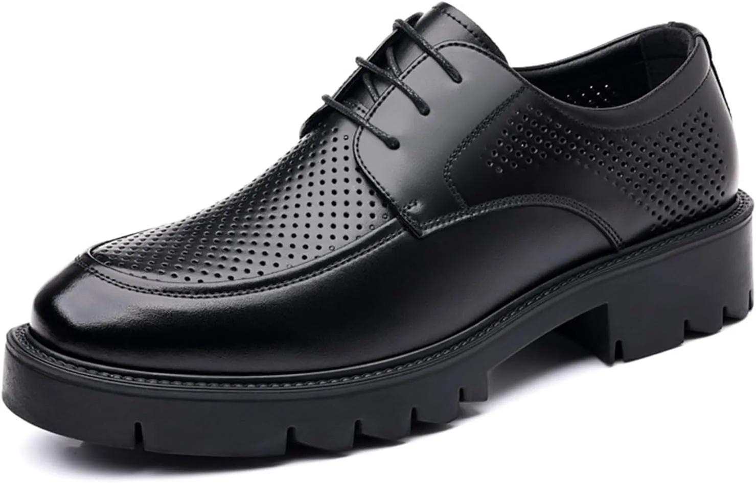 Mens Oxford Shoes Fashion Lace Up Breathable Comfortable Leather Shoes Formal Business Wedding Dress Shoes for Men Classic Modern Shoes Casual Loafers
