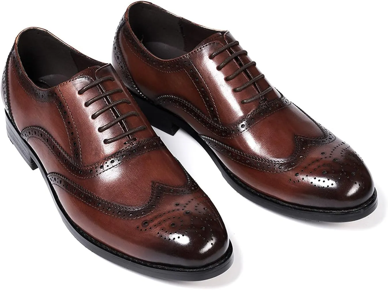 Mens Oxfords Formal Dress Suit Shoes Genunie Leather Wingtip Brogues Modern Shoes Men's Fashion Prom Wedding Business Casual Luxury Derby Comfortable Tuxedo Shoes for Men