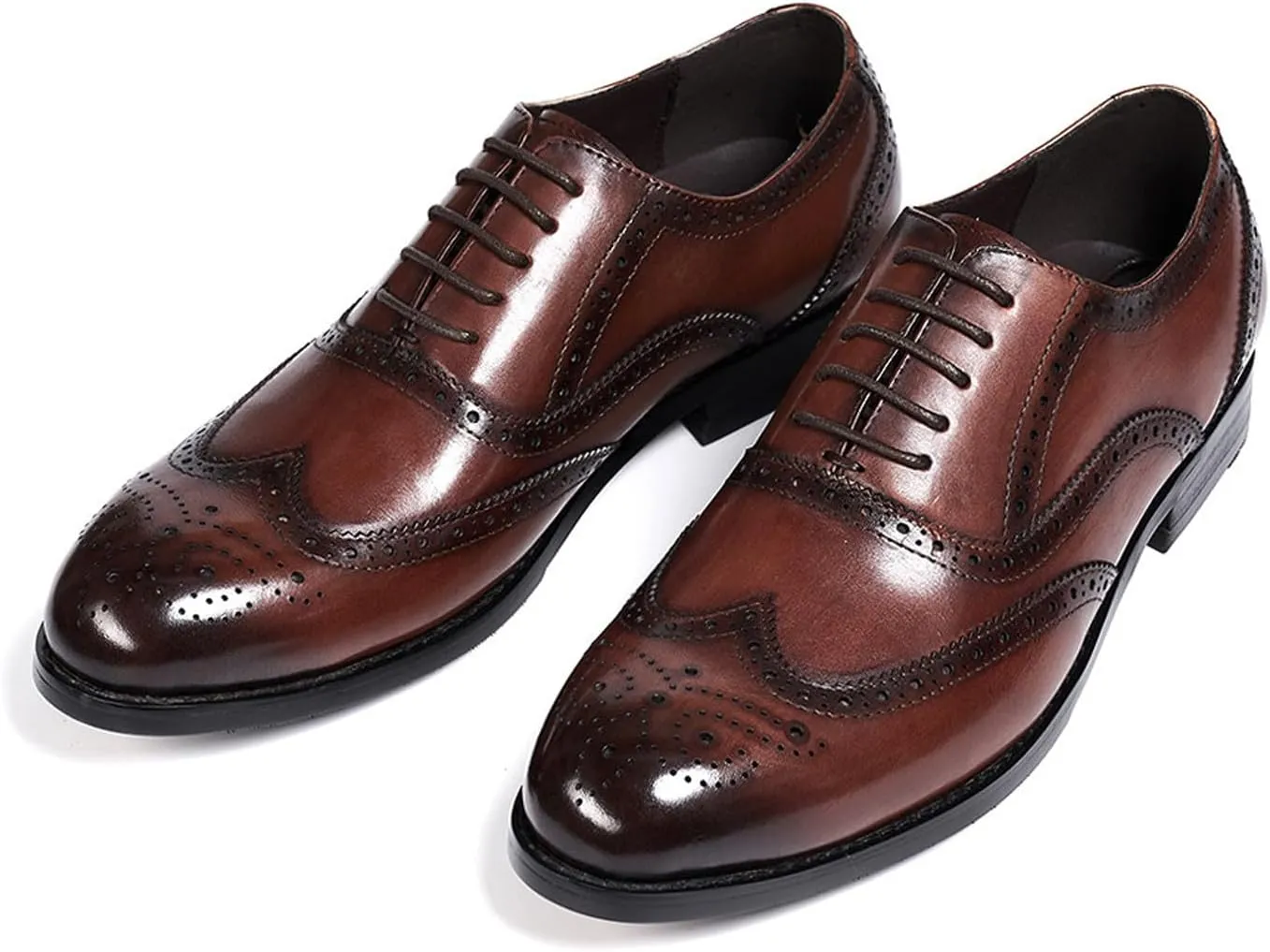 Mens Oxfords Formal Dress Suit Shoes Genunie Leather Wingtip Brogues Modern Shoes Men's Fashion Prom Wedding Business Casual Luxury Derby Comfortable Tuxedo Shoes for Men