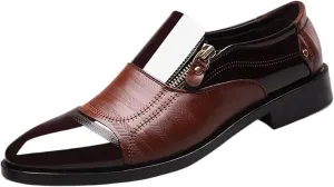Men's Shiny Patent Leather Dress Shoes Men's Dress Shoes Oxfords Slip On Classic Modern Formal Leather Shoes Casual Loafers