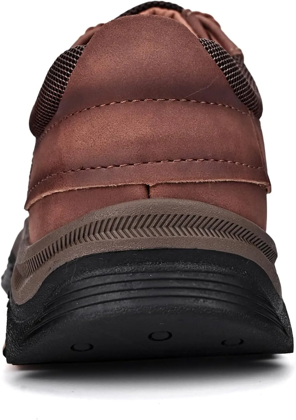 Men's Slip On Leather Loafers Retro Waterproof Driving Shoes with Hand-Stitched Thick Collar Slip-Resistant Comfort Low top Walking Shoes for Office Work, Travel & Outdoor