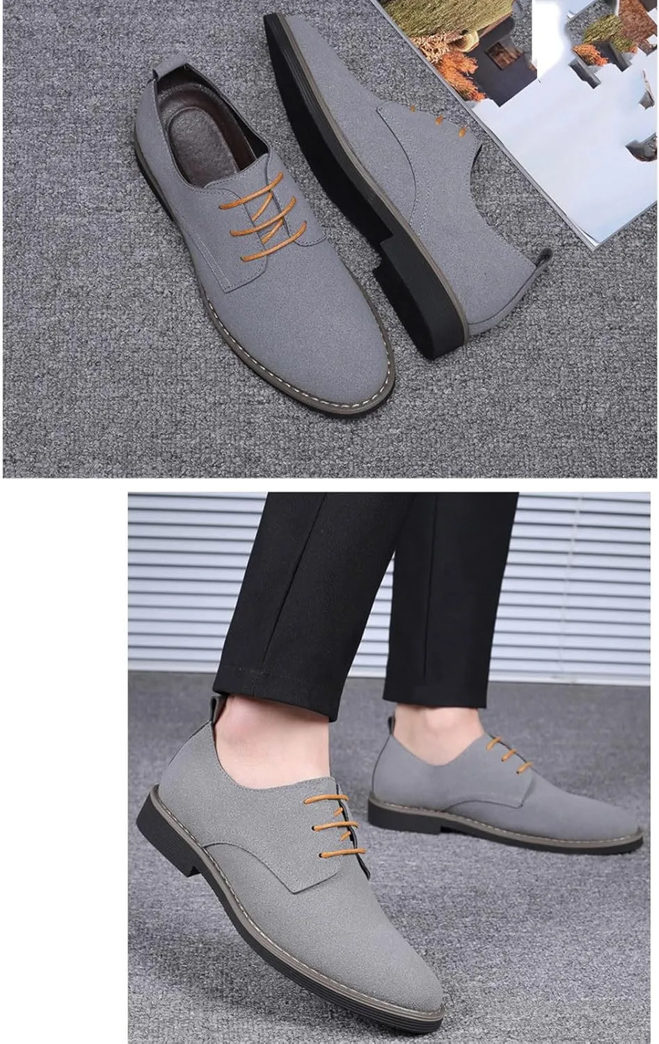 Men's Slip-On Loafer Shoes Fashion Office Dress Shoe Lace up Soft Lightweight Workout Hiking Footwear Orthopedic Flats