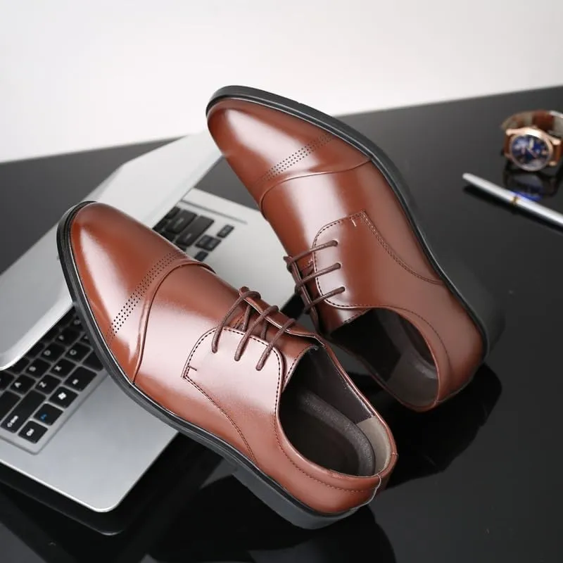 Mens Sneaker Low Top Lace Up Pointed Toe Casual Oxford Shoes Men's Comfort Hand Formal Derby Shoes