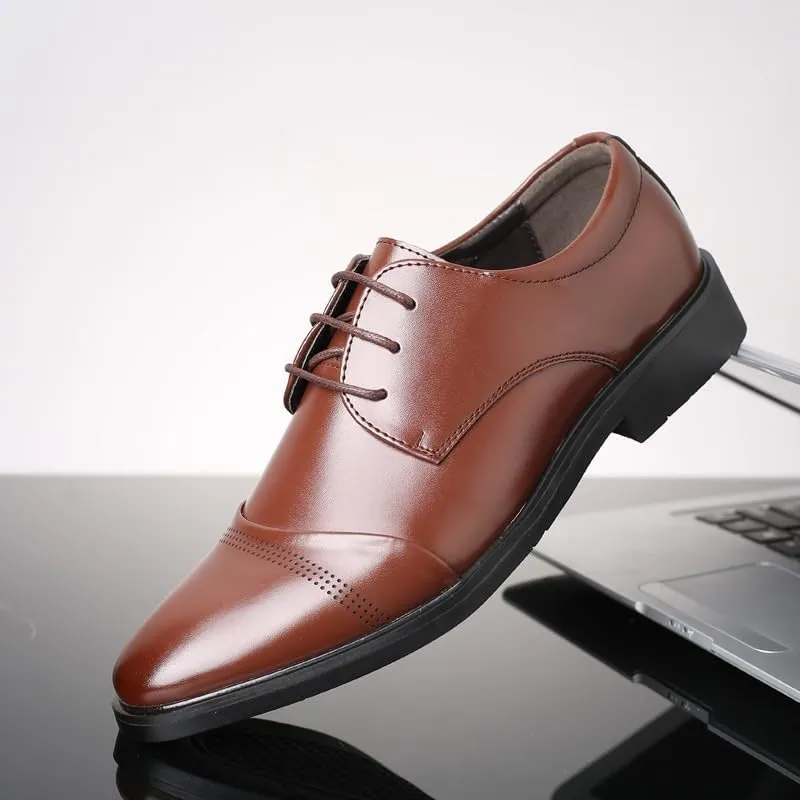 Mens Sneaker Low Top Lace Up Pointed Toe Casual Oxford Shoes Men's Comfort Hand Formal Derby Shoes