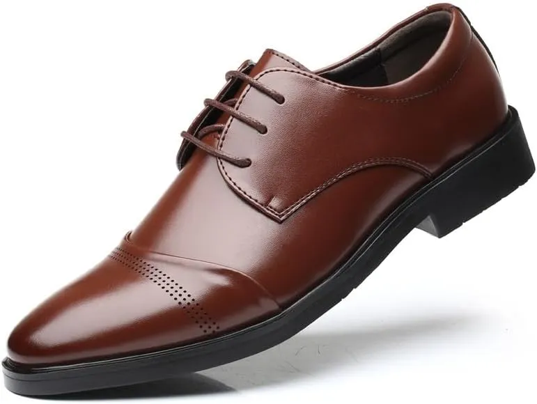 Mens Sneaker Low Top Lace Up Pointed Toe Casual Oxford Shoes Men's Comfort Hand Formal Derby Shoes