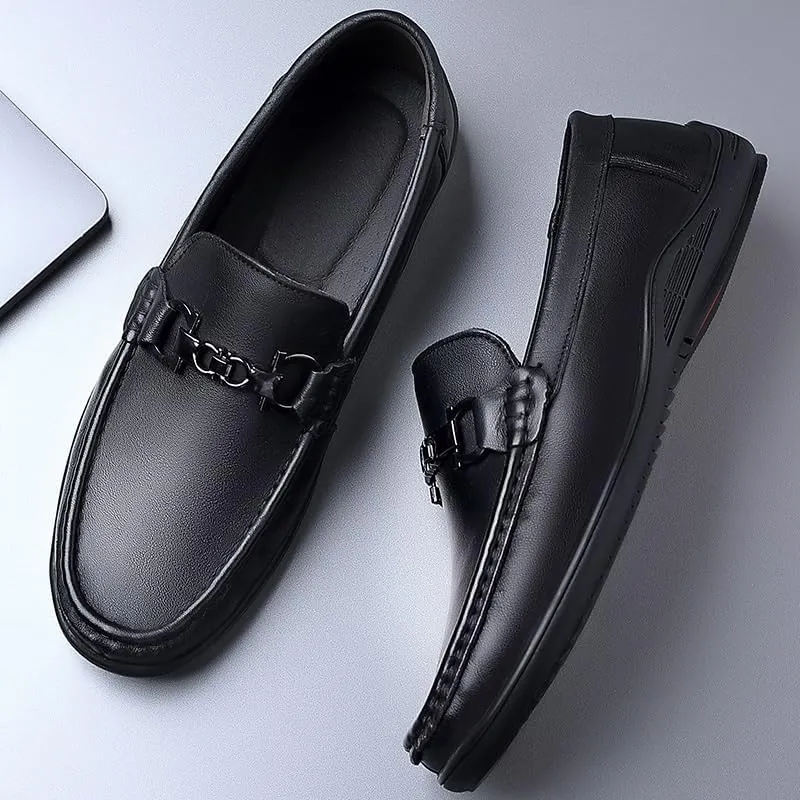 Modern Round Toe Oxford Shoes Genuine Leather Upper Job Interviews Evening Receptions Flexible Shock Absorption Design