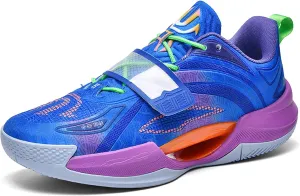 Neutral Fluorescent Basketball Shoes Fashion High Top Sneakers Breathable Anti-Slip Running Trainers Lightweight Breathable Outdoor Fitness Walking Jogging Shoes