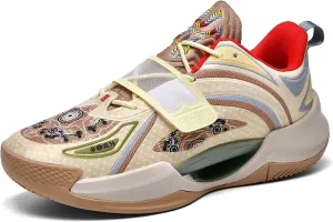 Neutral Fluorescent Basketball Shoes Fashion High Top Sneakers Breathable Anti-Slip Running Trainers Lightweight Breathable Outdoor Fitness Walking Jogging Shoes
