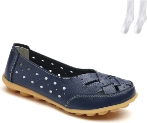 Orthopedic Loafers for Women, Orthopedic Loafers in Breathable Leather, Women's Orthopedic Shoes Sandals