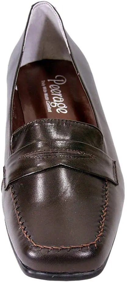 Peerage Ida Women's Wide Width Classic Comfort Leather Loafers
