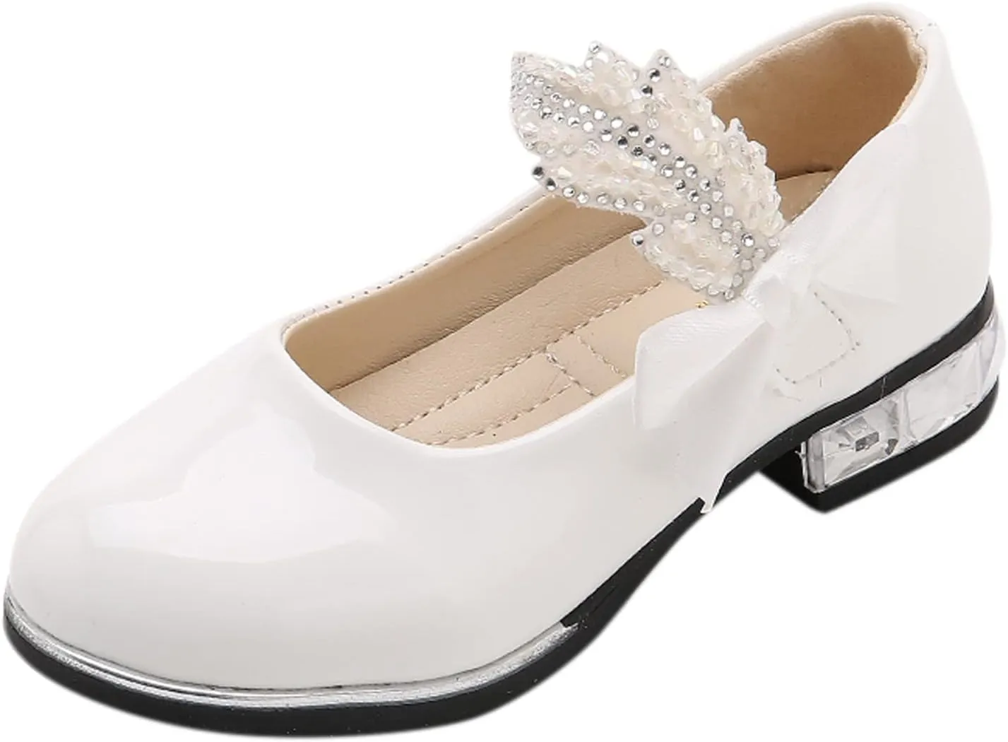 Princess Girls PU Leather Mary Jane Ballet Flat𝘀 Low Heel School Wedding Par𝘁y Dress Shoes for Toddler Kids
