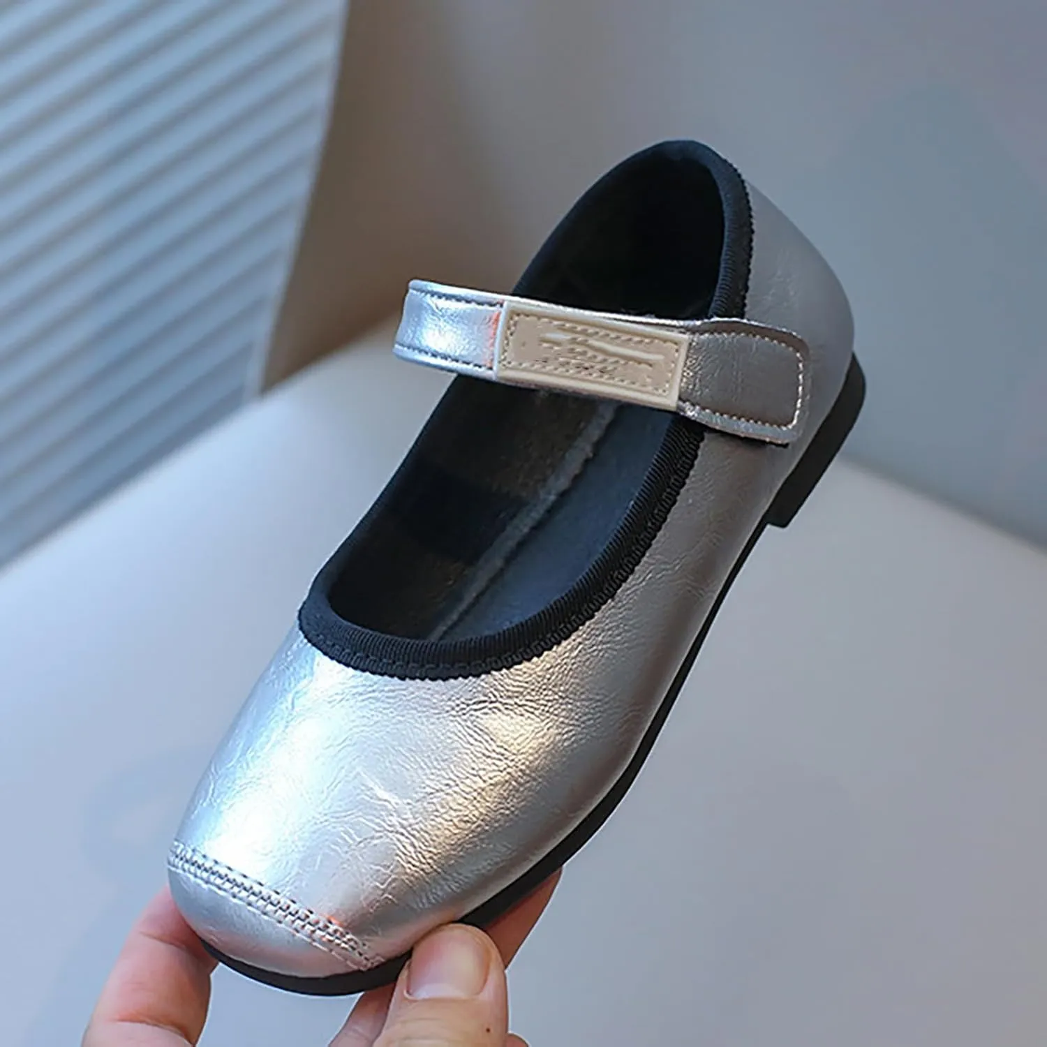 PU Leather Ballet Flat𝐬 for Girls Wedding Part𝐲 School 𝗨niform Mary Jane Shoes Little Kid Baptism Dress Shoes