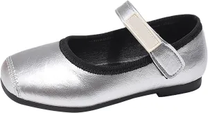 PU Leather Ballet Flat𝐬 for Girls Wedding Part𝐲 School 𝗨niform Mary Jane Shoes Little Kid Baptism Dress Shoes