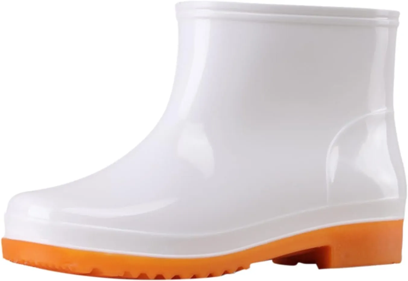 Rain Boots for Women Booties Mid Calf Waterproof Short Rubber Chunky Heel Outdoor Garden Platform Anti-Slip Sole Boots