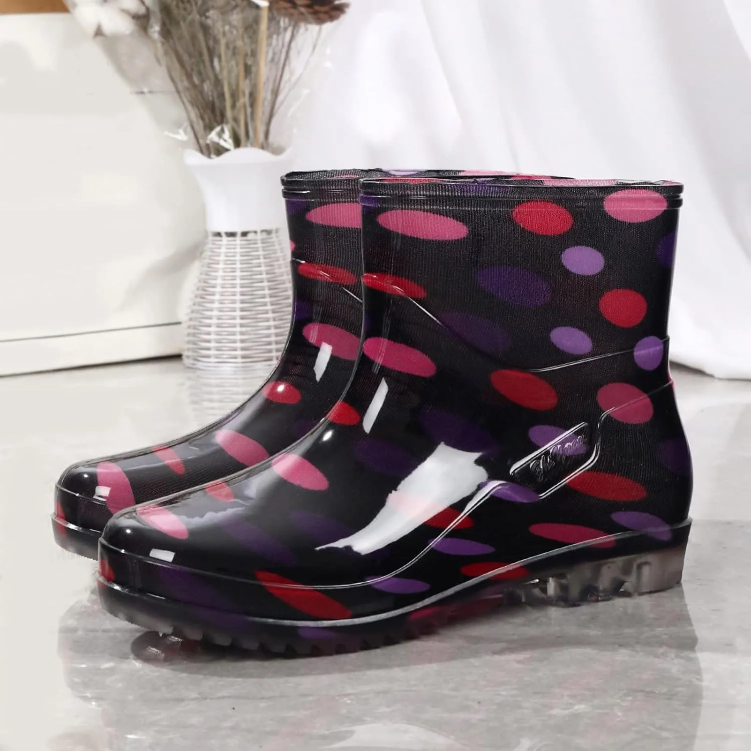 Rain Boots for Women Rain Boot Mid Calf Waterproof Garden Fashion Rainboots Light Anti-slipping Comfortable Insole Shoes