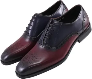 Santimon Mens Oxfords Formal Dress Suit Shoes Genunie Leather Wingtip Brogues Modern Luxury Two Tone Derby Fashion Prom Wedding Business Casual Comfortable Tuxedo Shoes for Men