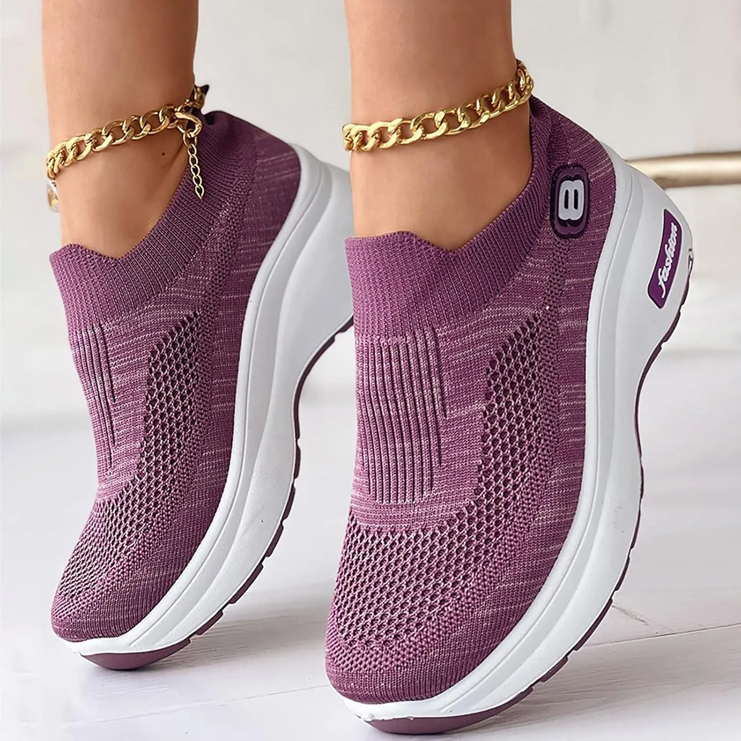 SBGMoSJ High Heel Wedge Sneakers for Women Size 11 Walking Shoes Women Wide Nursing Shoes Women Comfortable Women Shoes Sneakers 10.5 Women Orthopedic Sneakers Wide