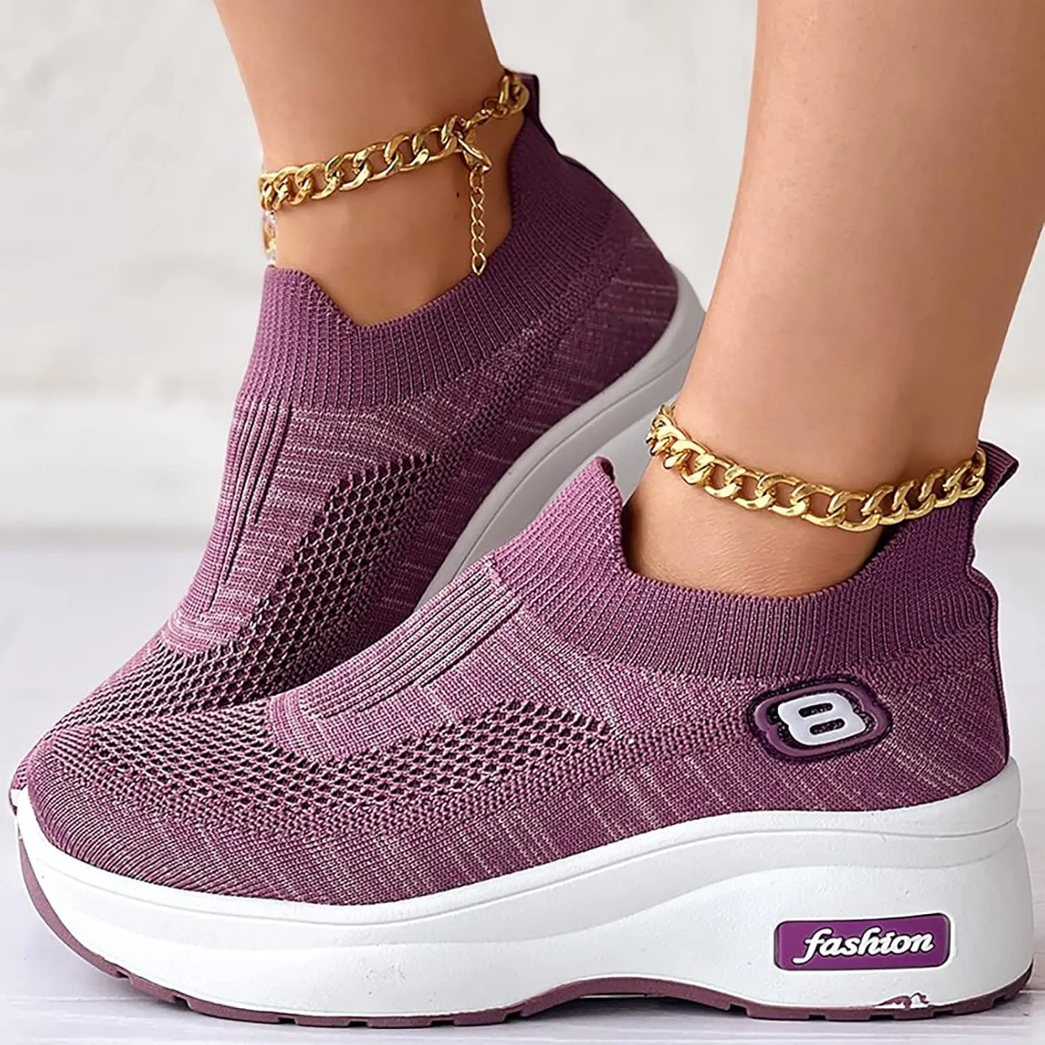 SBGMoSJ High Heel Wedge Sneakers for Women Size 11 Walking Shoes Women Wide Nursing Shoes Women Comfortable Women Shoes Sneakers 10.5 Women Orthopedic Sneakers Wide