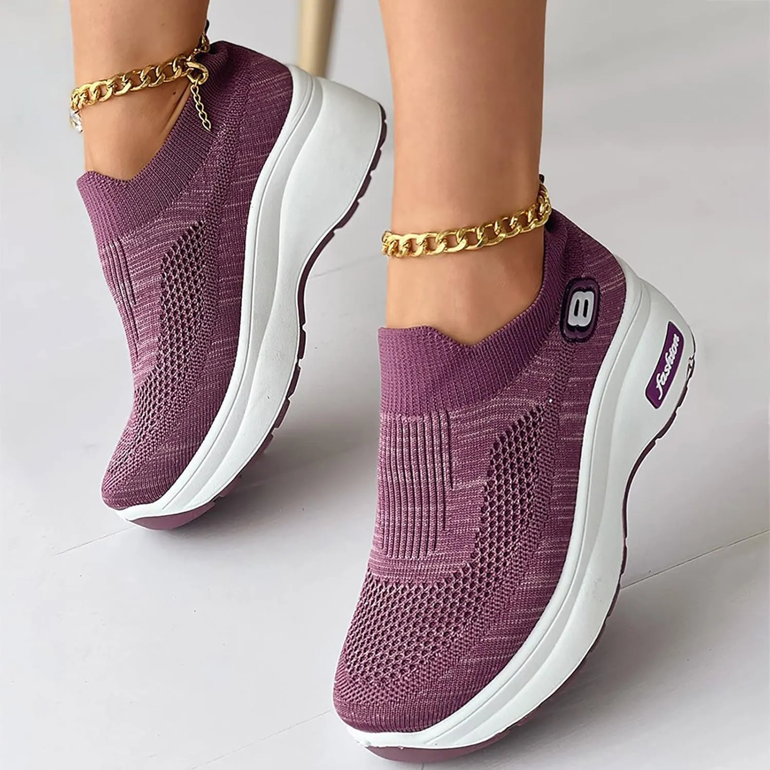 SBGMoSJ High Heel Wedge Sneakers for Women Size 11 Walking Shoes Women Wide Nursing Shoes Women Comfortable Women Shoes Sneakers 10.5 Women Orthopedic Sneakers Wide