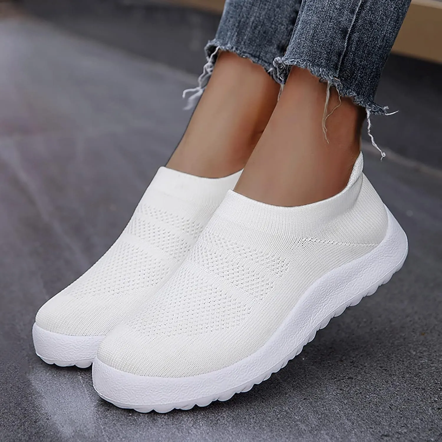 SBGMoSJ Women Athletic Walking Shoes Fashion Sneakers Zapato Tenis Antiderrapante para Mujer Womens Casual Shoes Silver Platform Wedge Sneakers for Women Women Slip On Tennis Shoes Size 8