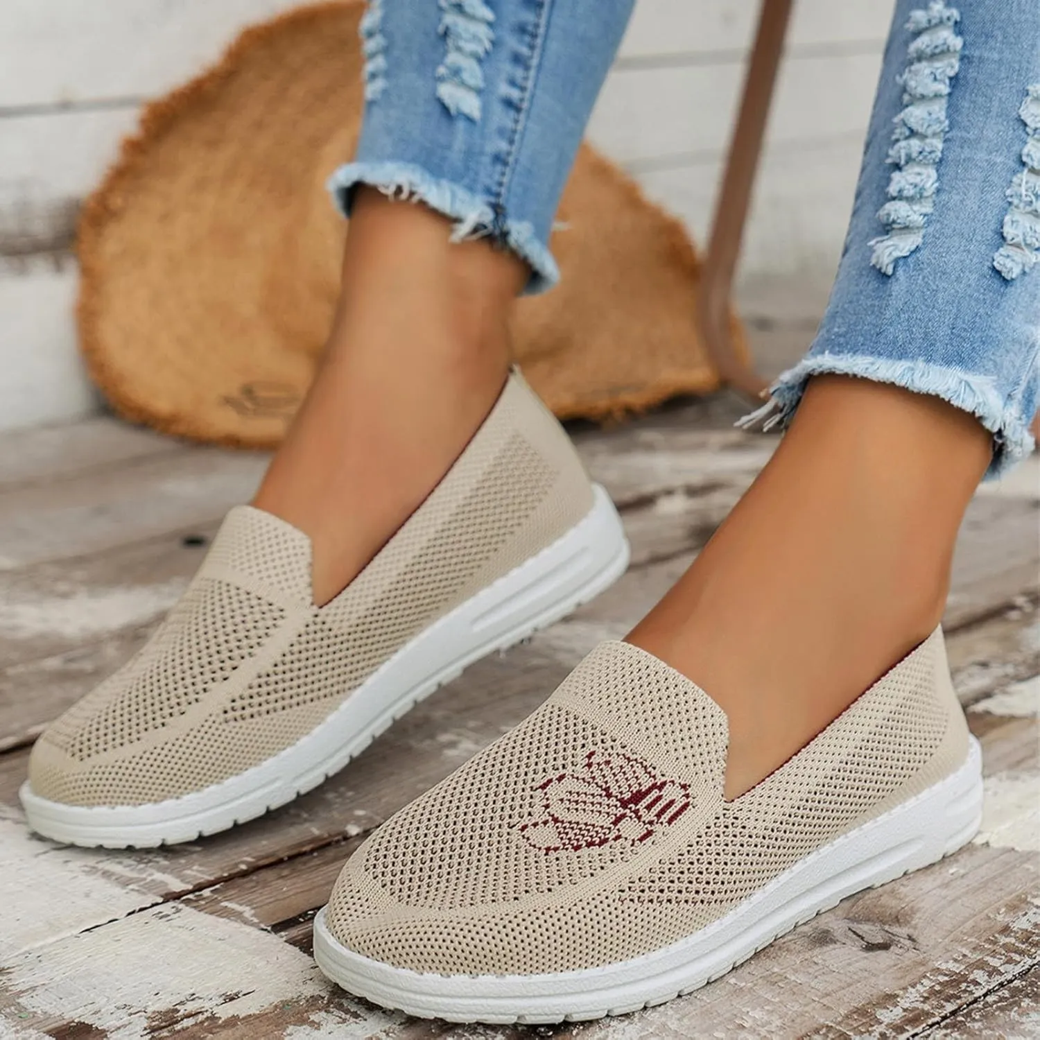 SBGMoSJ Women Sneakers Size 10 Slip On Women's Athletic Shoes 9 Wide Sneakers Women Trendy Fashion Walking Sneakers for Women Wide Toe Walking Shoes Women