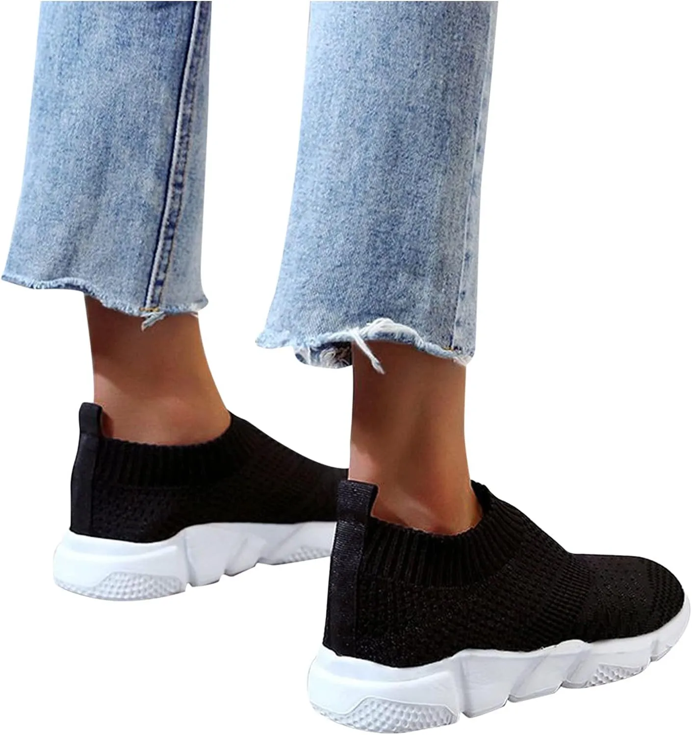 SBGMoSJ Women Sneakers Size 9 Black Orthopedic Shoes for Women Dressy Casual Womens Shoes Extra Wide Width Casual Women Sneakers Size 10 Slip On Orthopedic Walking Shoes for Women Plantar Fasciitis