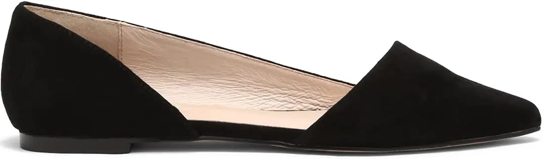SHODENSE Women Pointed Closed Toe Flats Shoes Slip On Suede Ballet Flats Cut-Out Flat Heel Dress Flats Ladies Office Work Flat Shoes Comfortable Wedding Ball Club Driver Flats Loafer Casual 4-11 M US