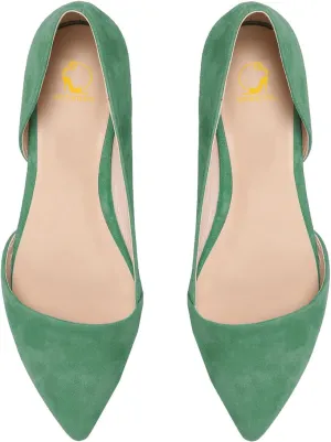 SHODENSE Women Pointed Closed Toe Flats Shoes Slip On Suede Ballet Flats Cut-Out Flat Heel Dress Flats Ladies Office Work Flat Shoes Comfortable Wedding Ball Club Driver Flats Loafer Casual 4-11 M US