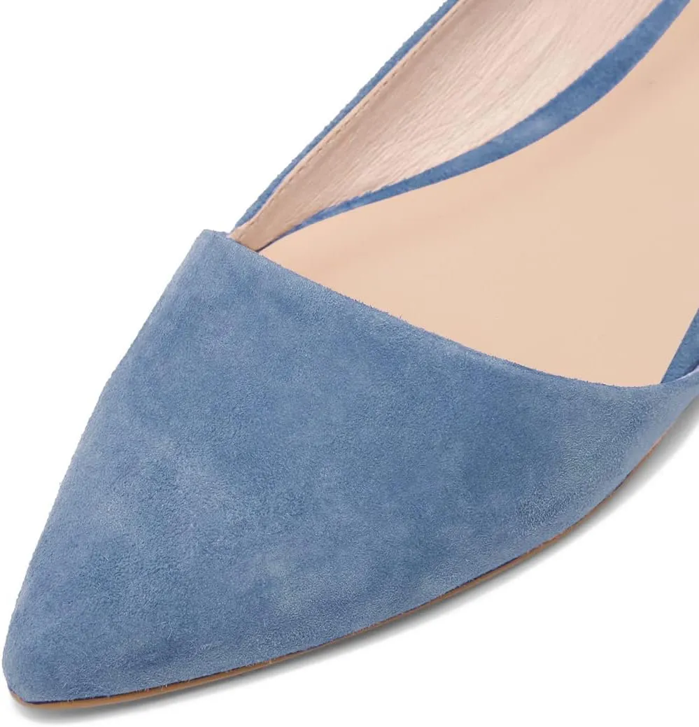 SHODENSE Women Pointed Closed Toe Flats Shoes Slip On Suede Ballet Flats Cut-Out Flat Heel Dress Flats Ladies Office Work Flat Shoes Comfortable Wedding Ball Club Driver Flats Loafer Casual 4-11 M US