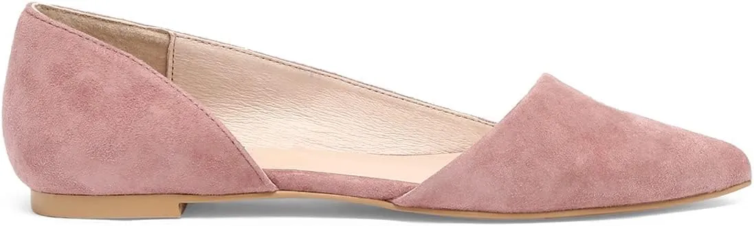 SHODENSE Women Pointed Closed Toe Flats Shoes Slip On Suede Ballet Flats Cut-Out Flat Heel Dress Flats Ladies Office Work Flat Shoes Comfortable Wedding Ball Club Driver Flats Loafer Casual 4-11 M US