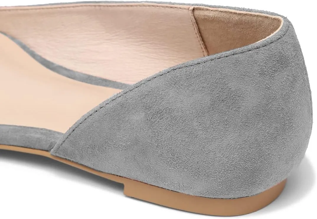 SHODENSE Women Pointed Closed Toe Flats Shoes Slip On Suede Ballet Flats Cut-Out Flat Heel Dress Flats Ladies Office Work Flat Shoes Comfortable Wedding Ball Club Driver Flats Loafer Casual 4-11 M US