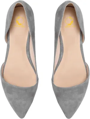 SHODENSE Women Pointed Closed Toe Flats Shoes Slip On Suede Ballet Flats Cut-Out Flat Heel Dress Flats Ladies Office Work Flat Shoes Comfortable Wedding Ball Club Driver Flats Loafer Casual 4-11 M US