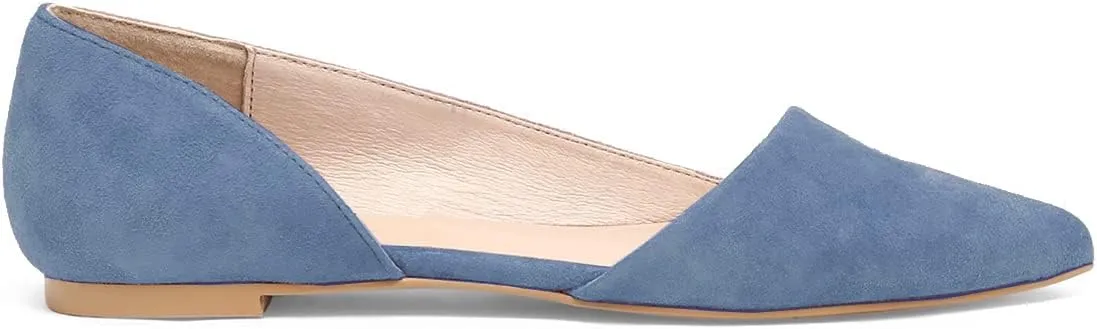 SHODENSE Women Pointed Closed Toe Flats Shoes Slip On Suede Ballet Flats Cut-Out Flat Heel Dress Flats Ladies Office Work Flat Shoes Comfortable Wedding Ball Club Driver Flats Loafer Casual 4-11 M US