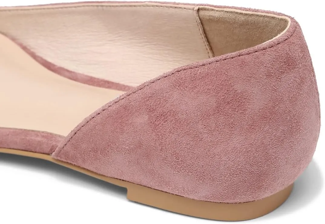 SHODENSE Women Pointed Closed Toe Flats Shoes Slip On Suede Ballet Flats Cut-Out Flat Heel Dress Flats Ladies Office Work Flat Shoes Comfortable Wedding Ball Club Driver Flats Loafer Casual 4-11 M US
