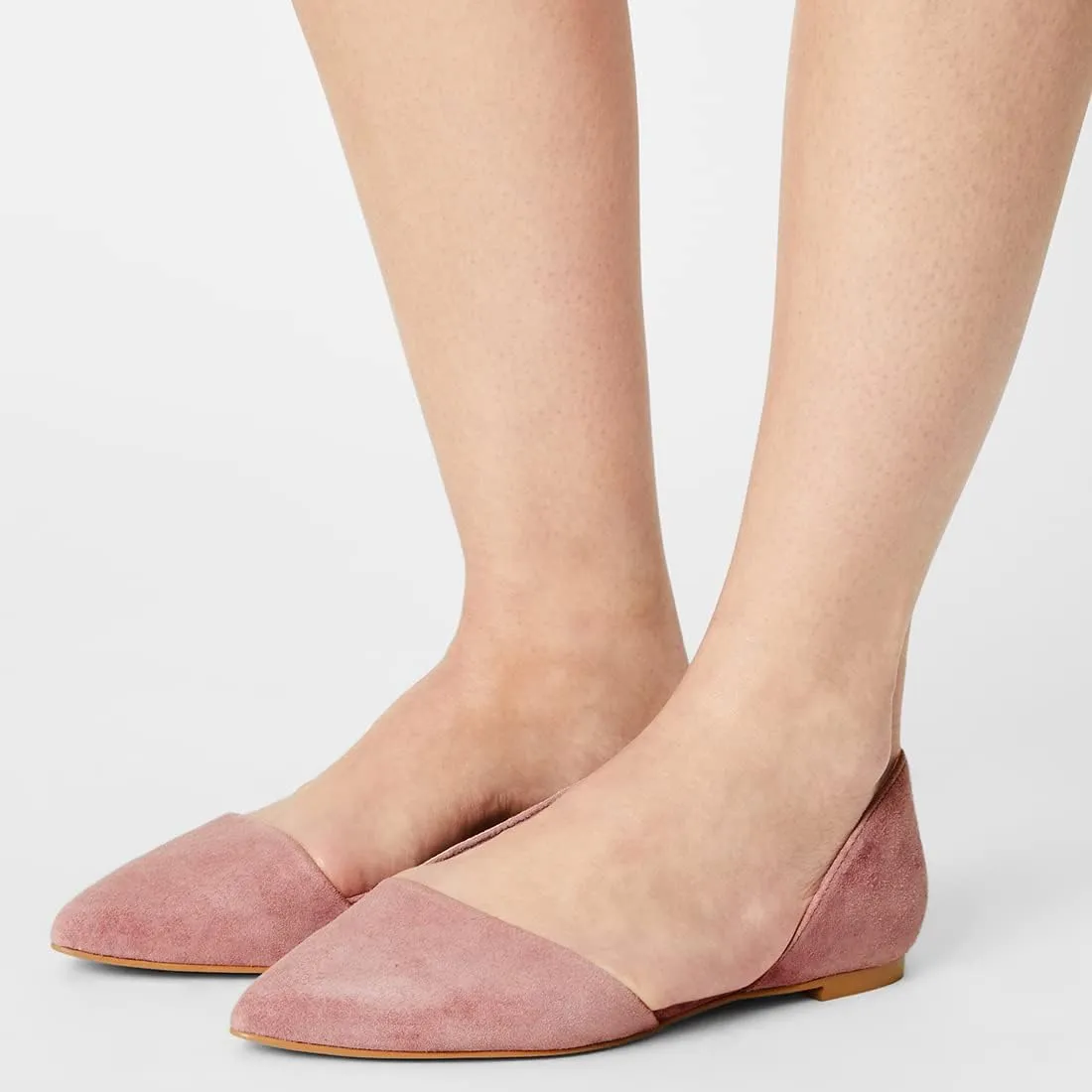 SHODENSE Women Pointed Closed Toe Flats Shoes Slip On Suede Ballet Flats Cut-Out Flat Heel Dress Flats Ladies Office Work Flat Shoes Comfortable Wedding Ball Club Driver Flats Loafer Casual 4-11 M US