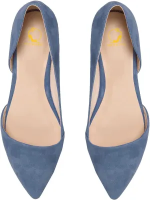 SHODENSE Women Pointed Closed Toe Flats Shoes Slip On Suede Ballet Flats Cut-Out Flat Heel Dress Flats Ladies Office Work Flat Shoes Comfortable Wedding Ball Club Driver Flats Loafer Casual 4-11 M US